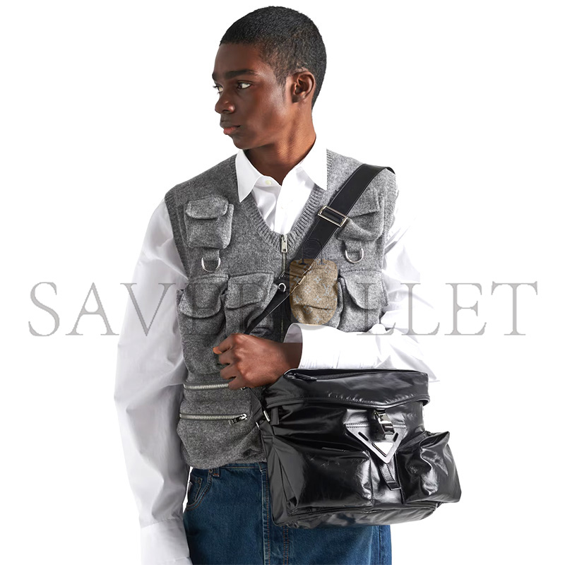 Pra*a leather shoulder bag 2vd062 (29*23*15cm)